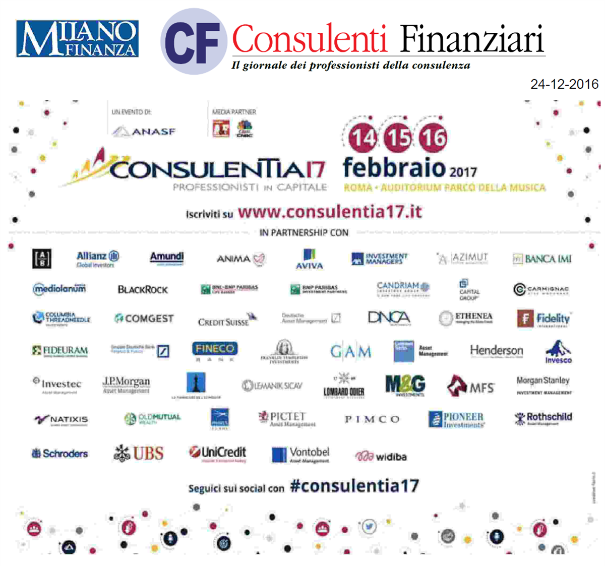 Pubblicità ConsulenTia17 Roma su CF - Milano Finanza